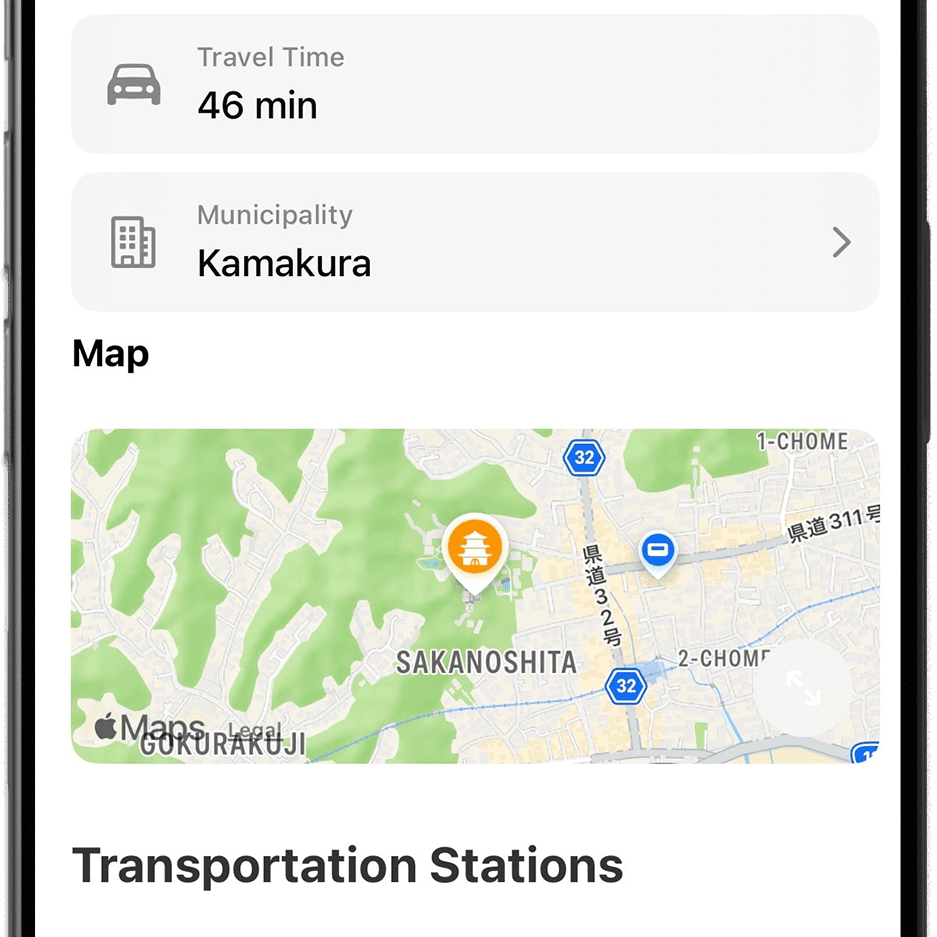 Screenshot 2 of Goshuin Atlas app showing Scopri Luoghi Sacri: Trova templi e santuari in tutte le 47 prefetture con informazioni dettagliate, storia e orari di visita.