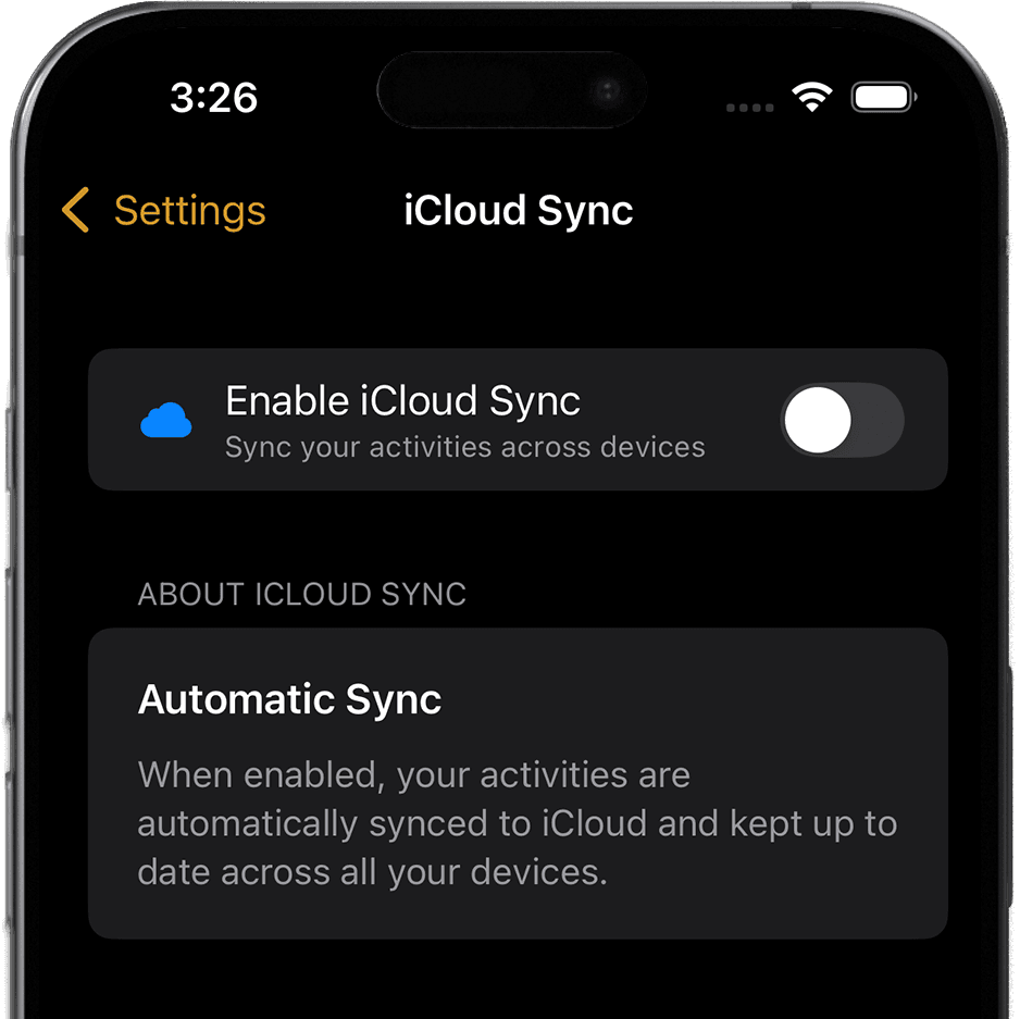 Screenshot of Goshuin Atlas app showing Sincronizzazione iCloud: I tuoi templi salvati rimangono aggiornati su tutti i tuoi dispositivi Apple automaticamente.