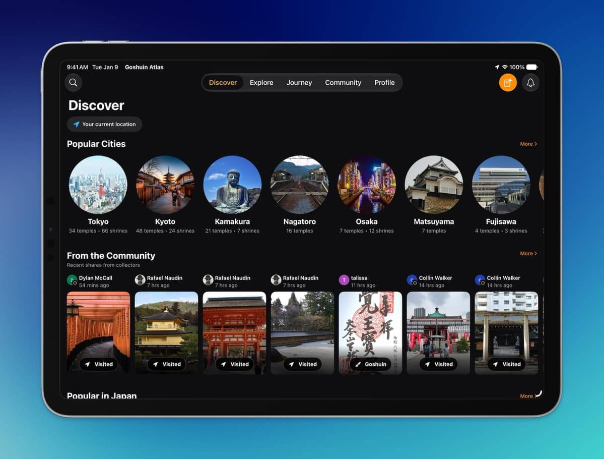 Goshuin Atlas: iPad, Atlas Points and Transportation