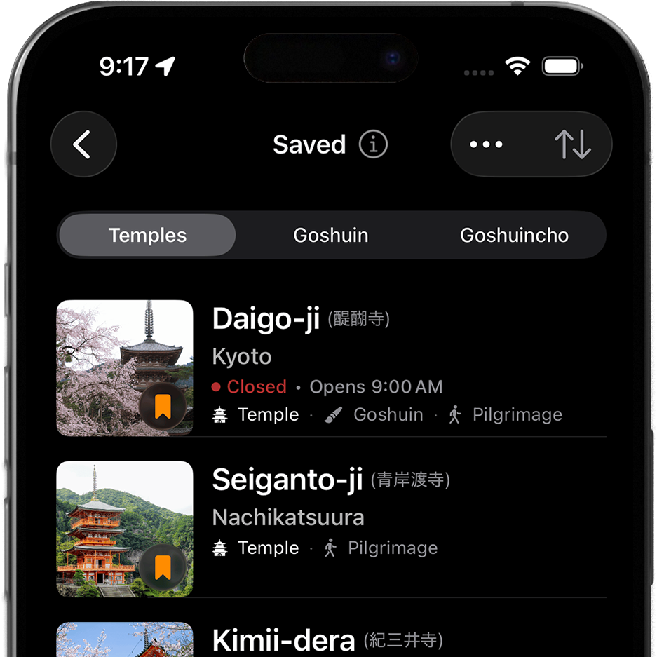 A personal goshuin collection organized in Goshuin Atlas